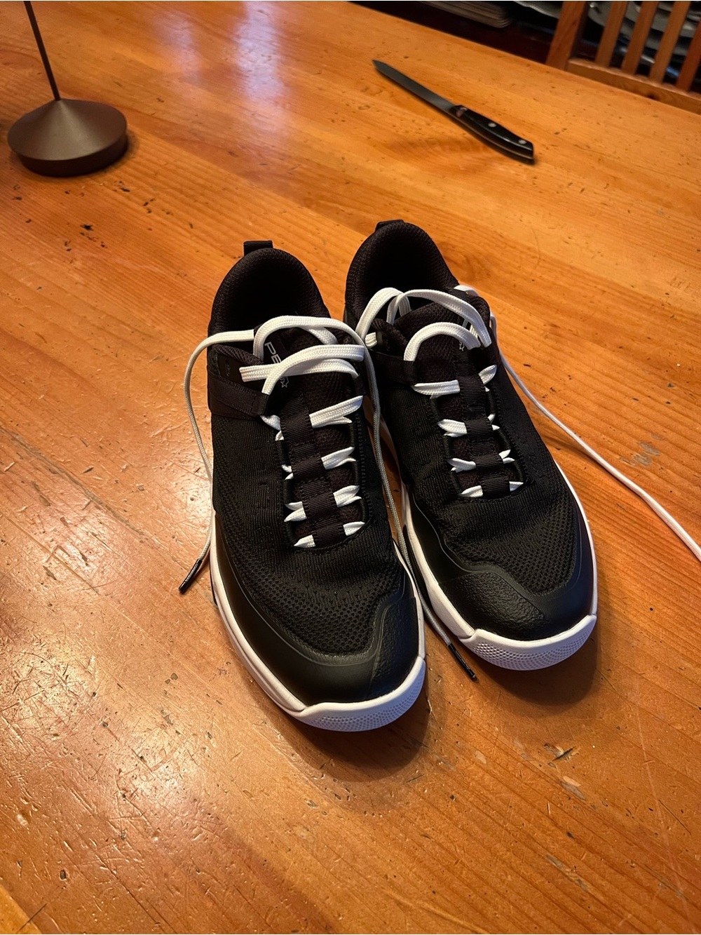 Women's Athletic Sneakers in Black and White by